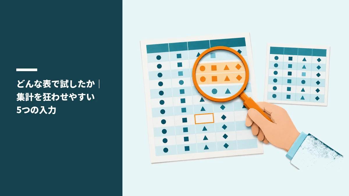 どんな表で試したか｜集計を狂わせやすい5つの入力